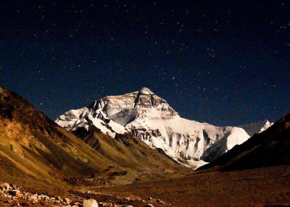 Niina Mayhew’s photograph of Mount Everest by moonlight