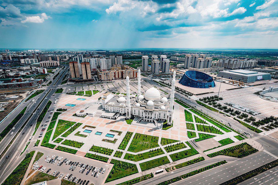 Mosque of Khazret Sultan in Astana Nur-Sultan, Kazakhstan