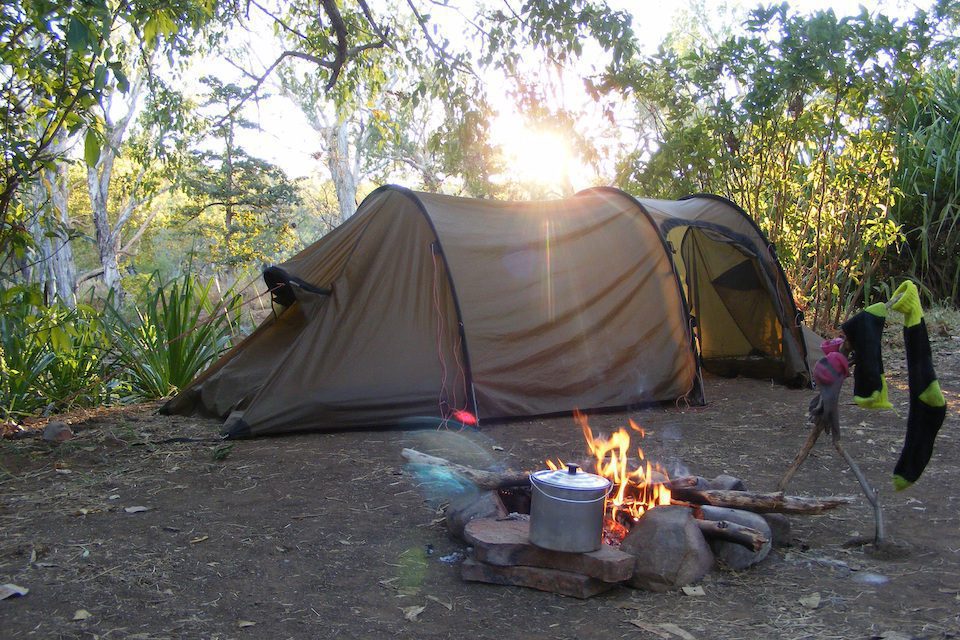 Angela Maxwell's tent setup