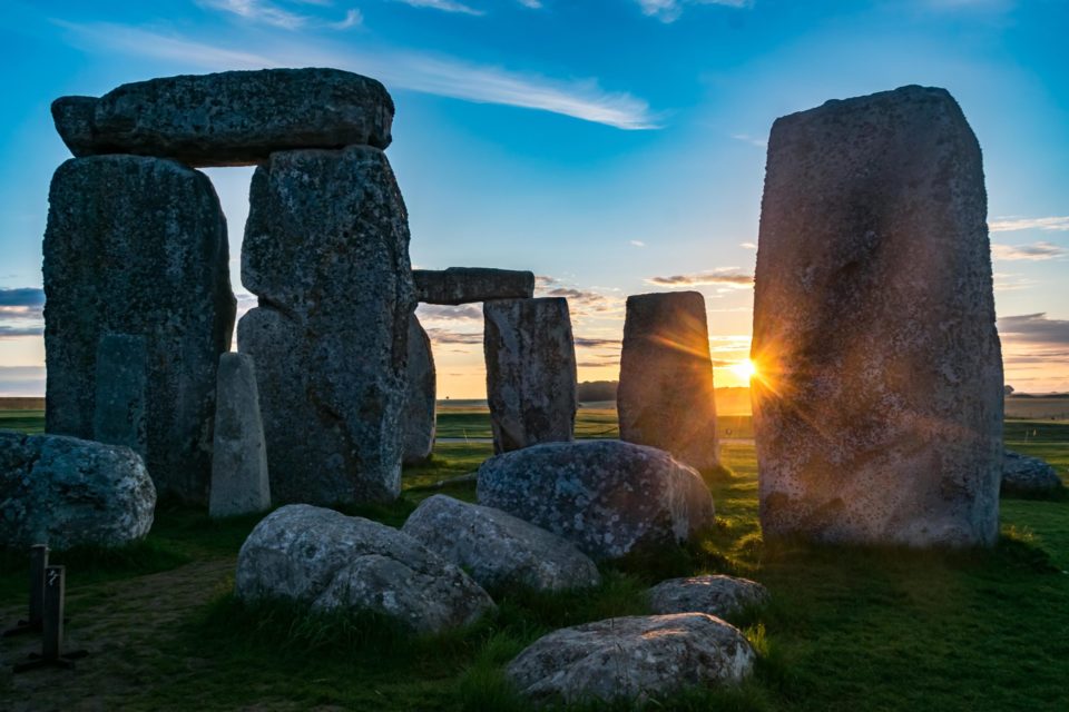 Stonehenge rocks at sunrise