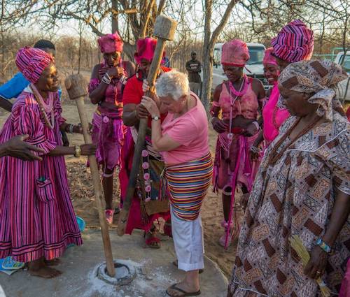 Anna Grinding Salt Namibia