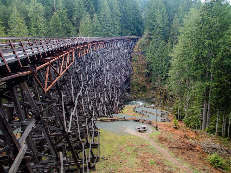 wooden bridge in Vancouver Island