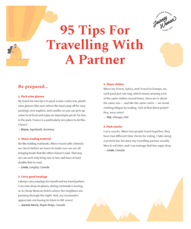Tips for Travelling with a Partner