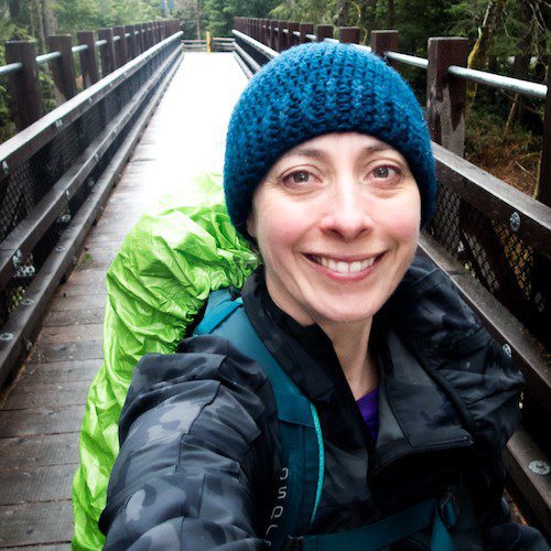 Tracy Smyth on a hiking trail
