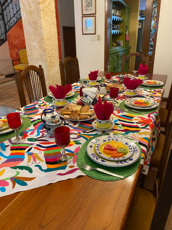 Breakfast spread at casa di mis recuerdso