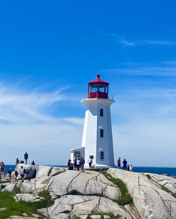 The iconic Peggy's Cove lighthouse, taken from the viewing deck
