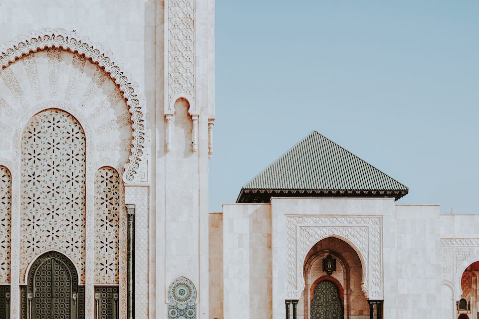 White mosque in Casablanca, Morocco