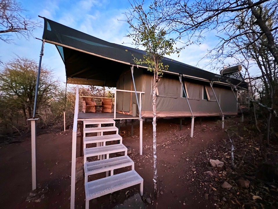 A large and comfortable tent found on a safari in Zimbabwe