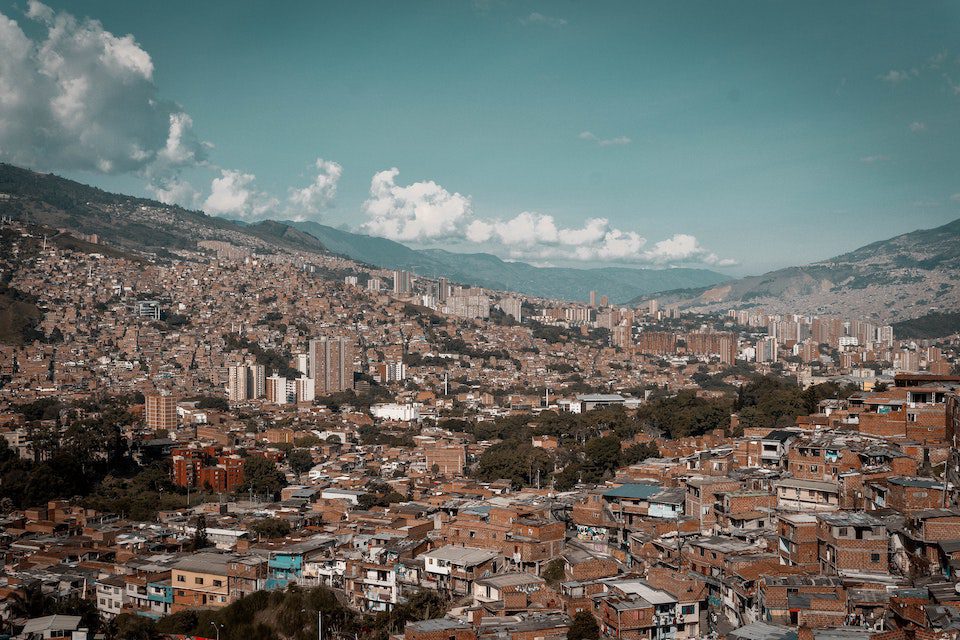 Ariel view of Medellin, Colombia