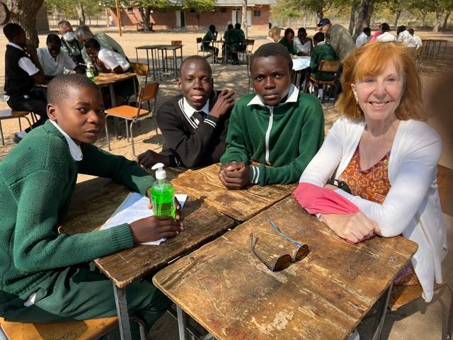 Diana with Students at Lukhosi School Mozambique