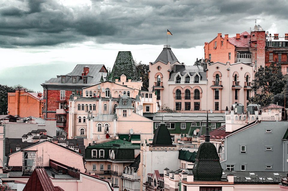 Historic buildings in Kyiv, Ukraine