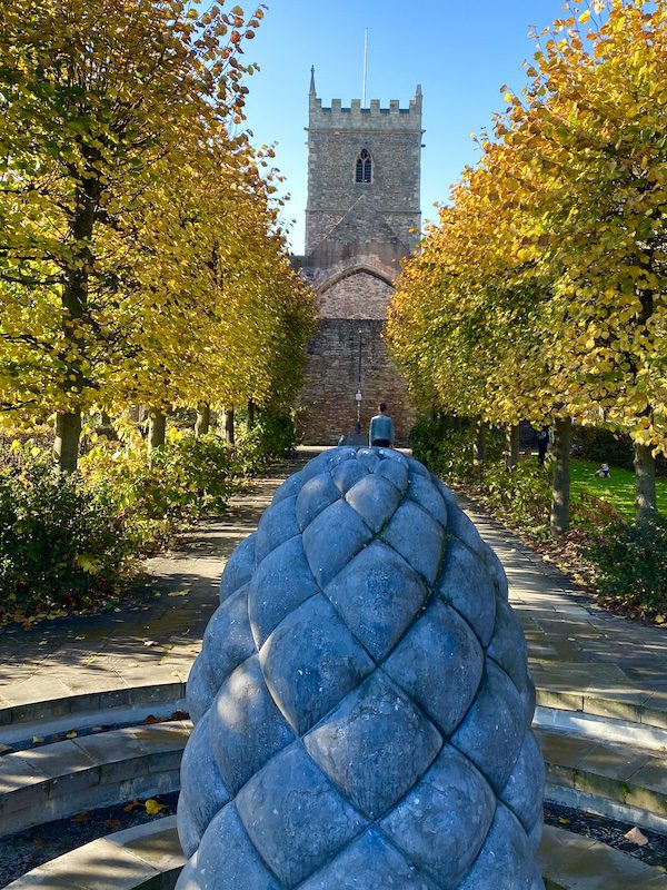 Acorn sculpture in front of Castle Hill, Bristol