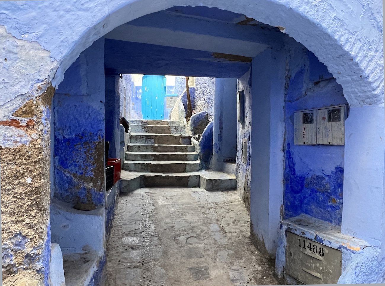 Blue archway in Chefchaouen Morocco