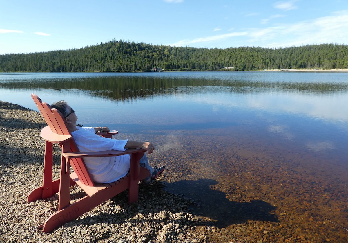 Rest spot during a hike Terra Nova Park, Newfoundland