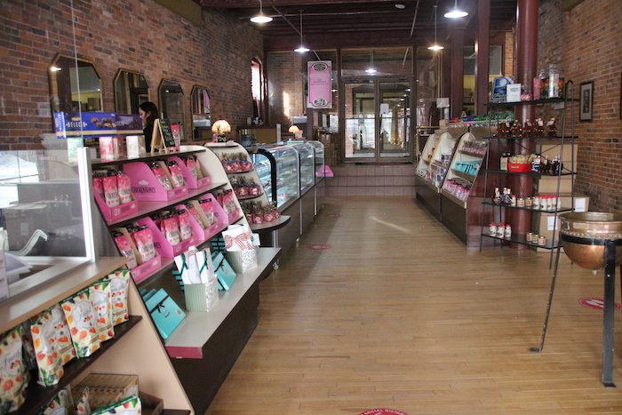 Inside the retail shop at Ganong Chocolates in St. Stephen
