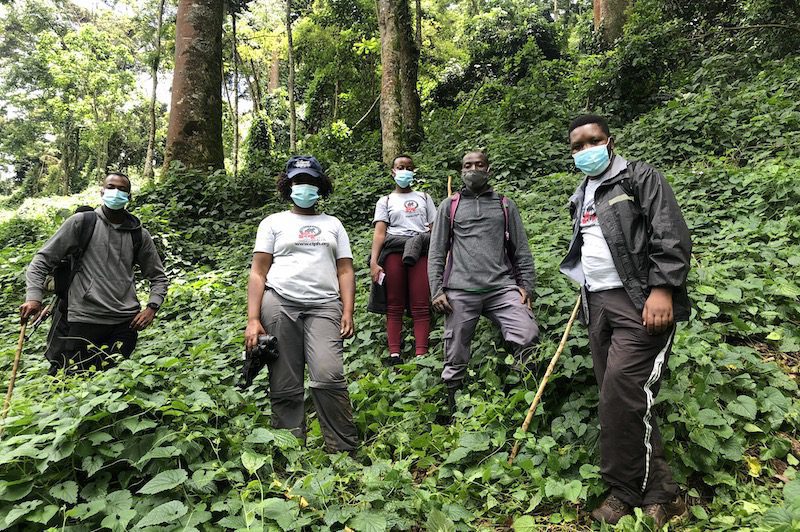 Dr Gladys Kalema-Zikusoka tracking gorillas in Bwindi Impenetrable National Park