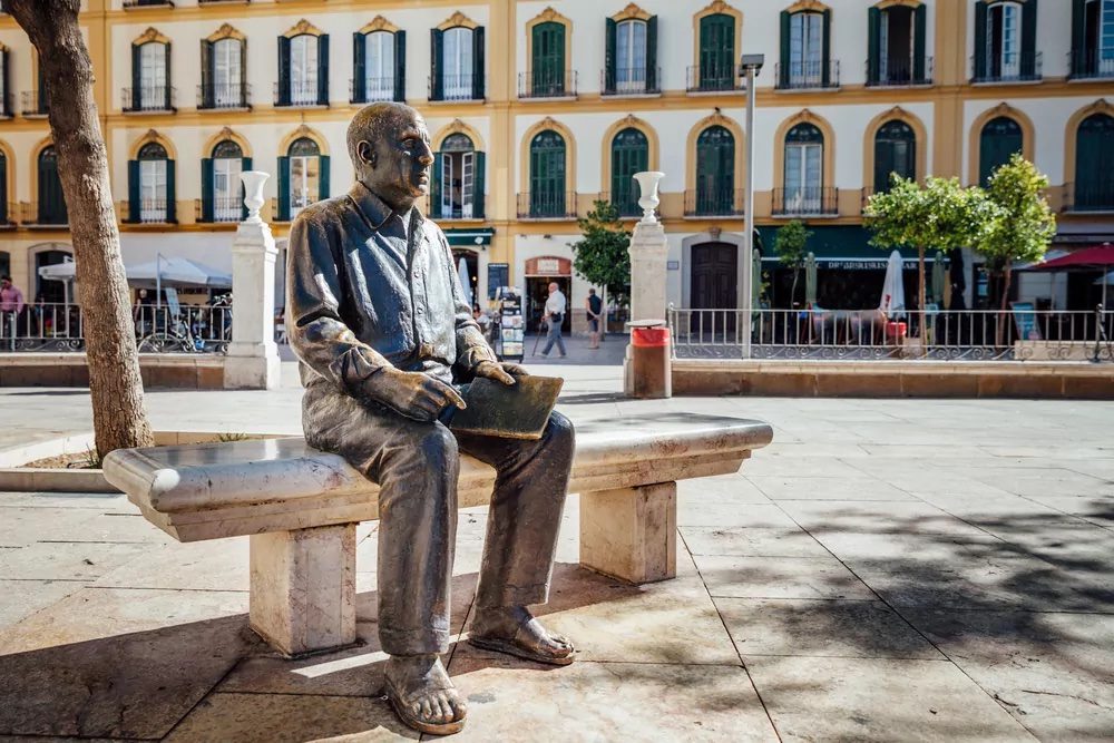 Statue of Pablo Picasso in Malaga, Spain