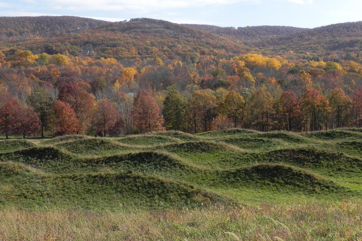 Maya Lin's Wavefield in Storm King sculpture park near New York City