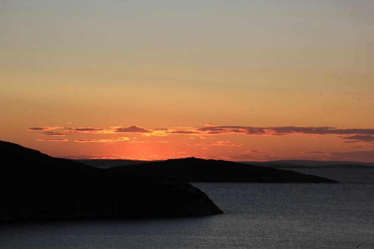 Sunset from Battle Harbour overlooking Caribou Island Labrador