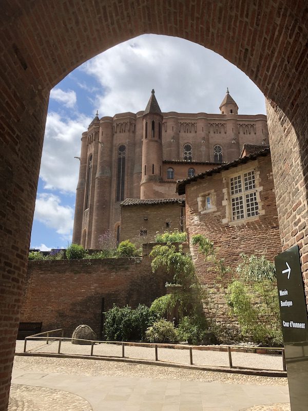 Exterior of Sainte-Cécile Cathedral in Albi, one of the most beautiful villages in France
