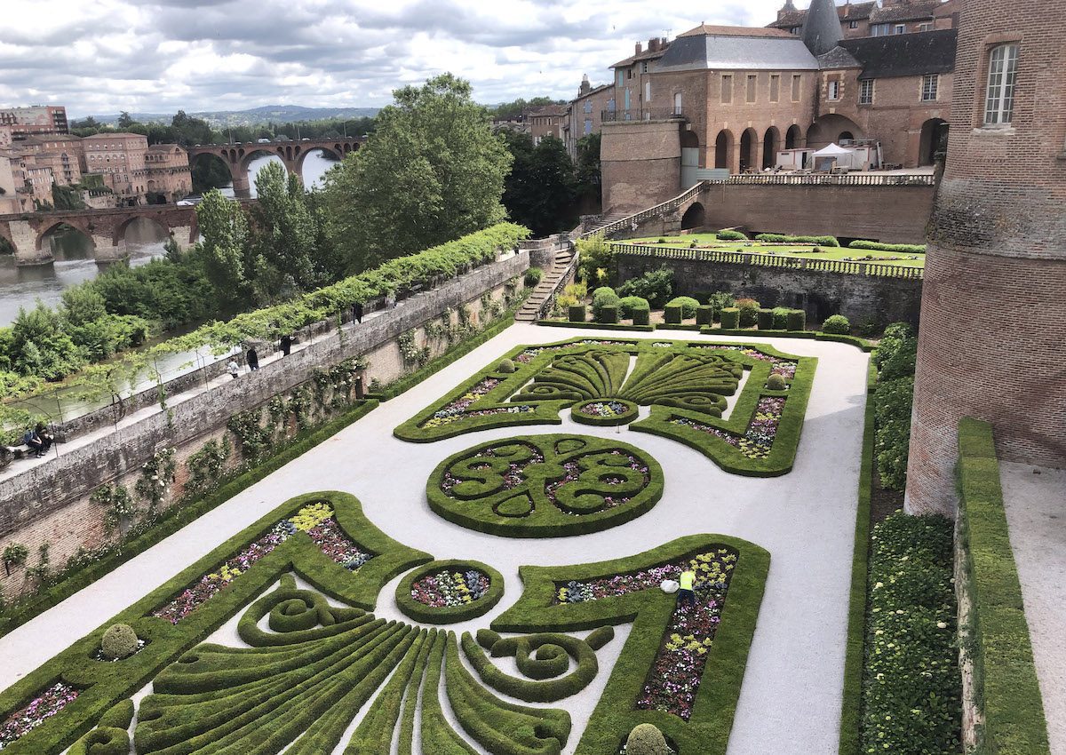 The gardens in Albi, considered one of the most beautiful villages in France