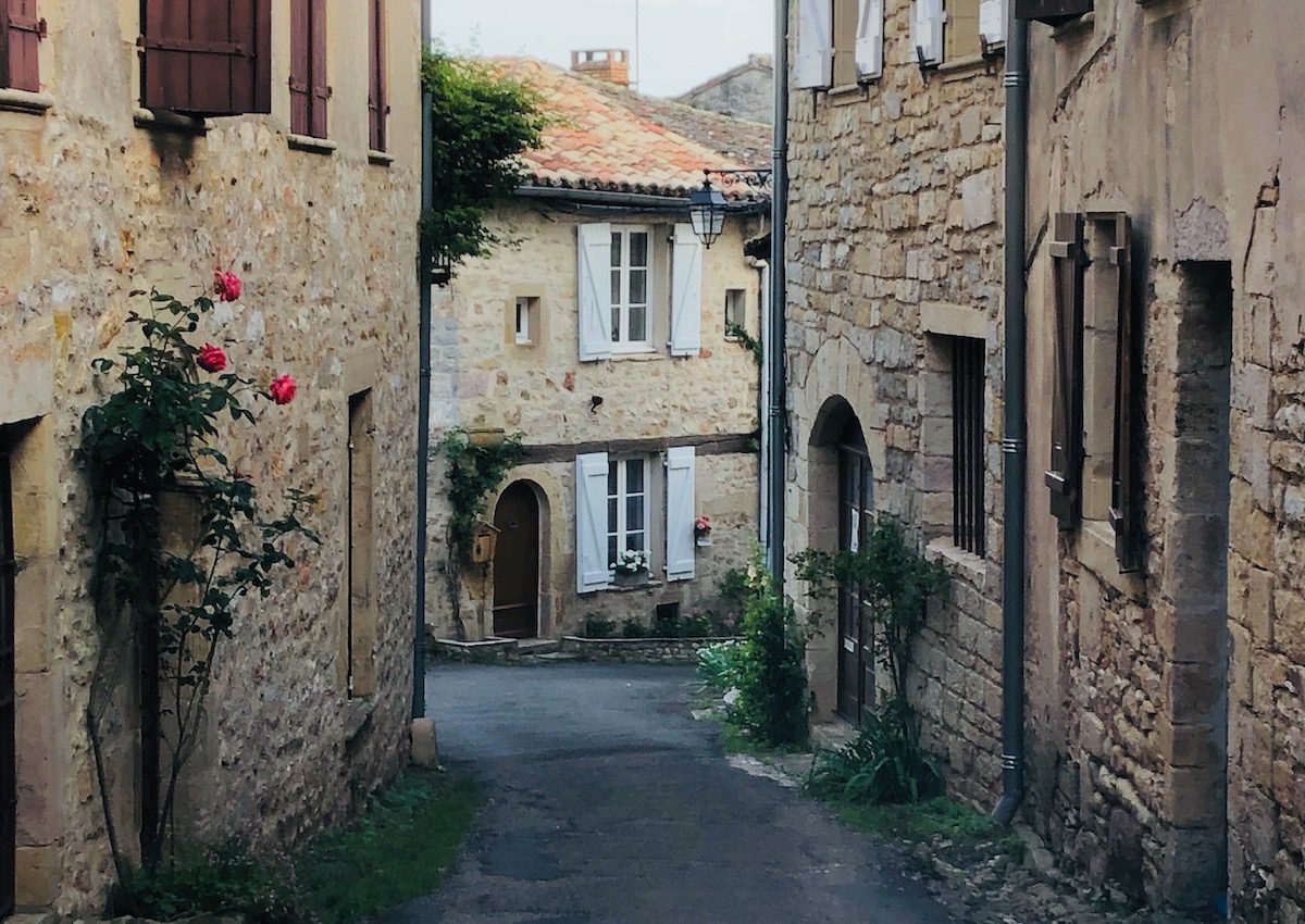 Typical street in Puycelci, France