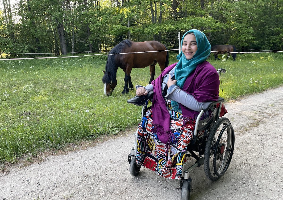 Tanzila and horses at Eesti Vabaõhumuuseum