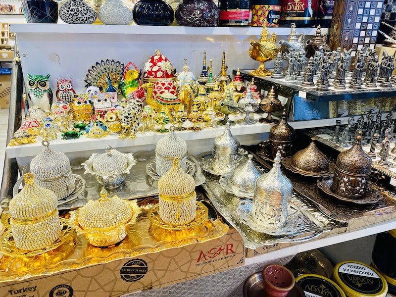 Golden trinkets for sale at the Grand Bazaar Istanbul
