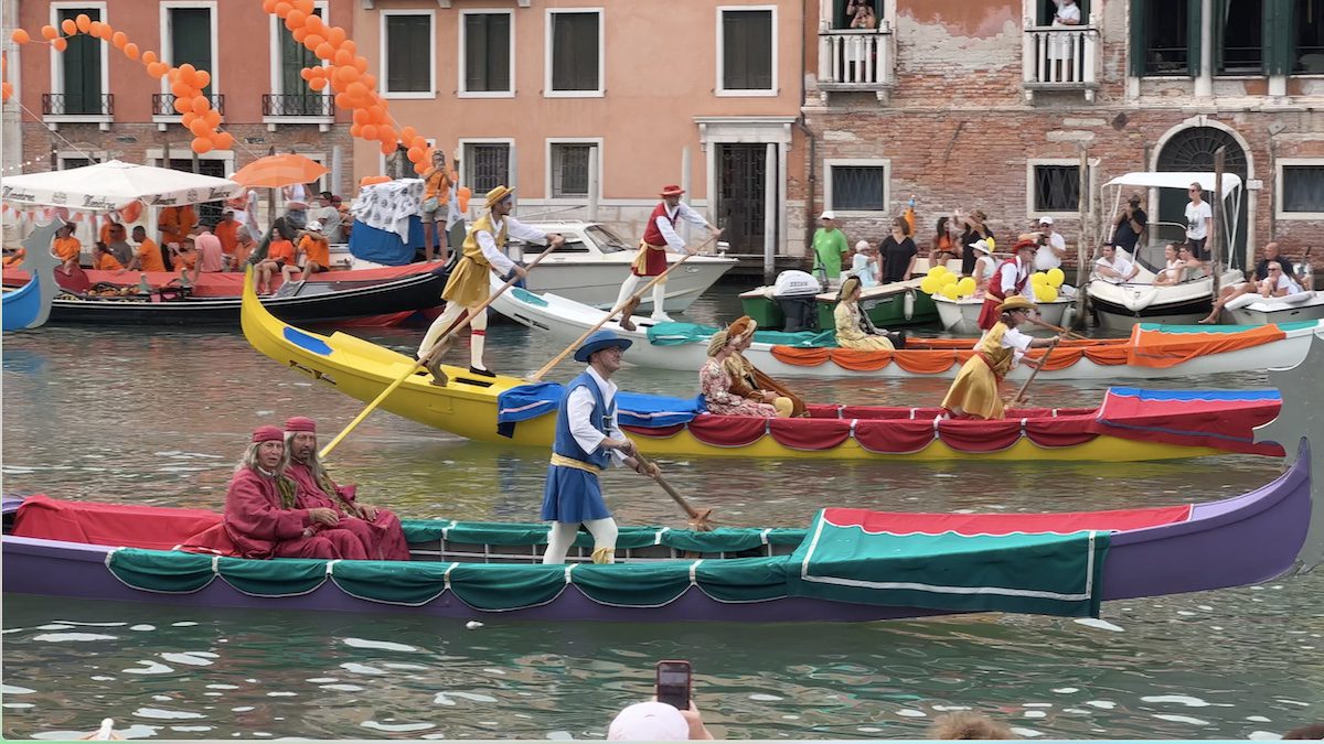 Row boats during the Venice Regata Storica