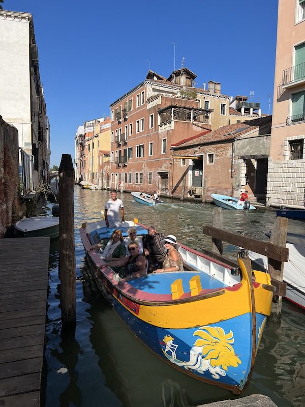 Diana in a vintage Bragozzo boat