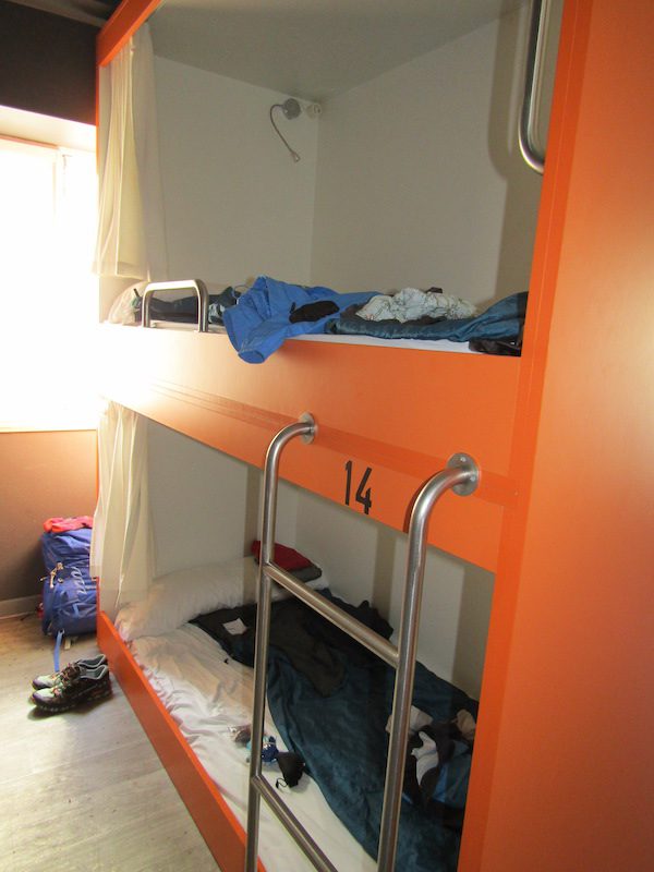 Bunk beds in a hostel along the Camino de Santiago