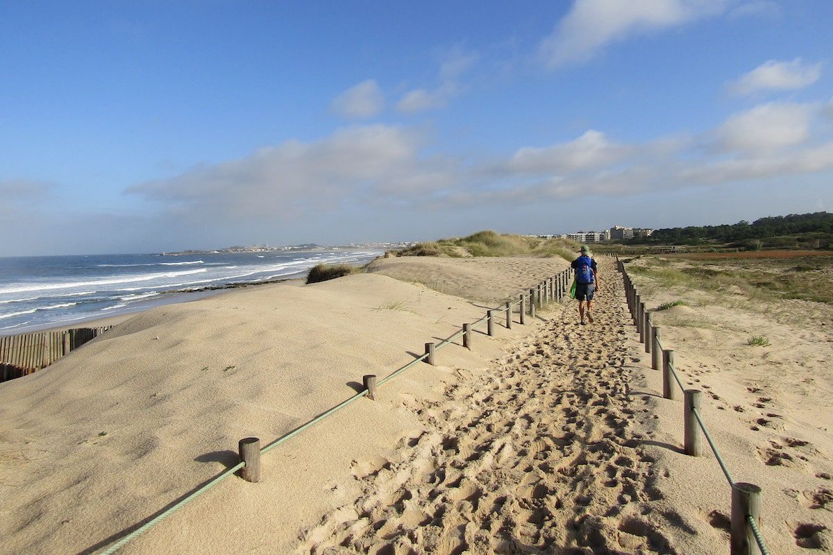 A stretch of beach along the Camino de Santiago