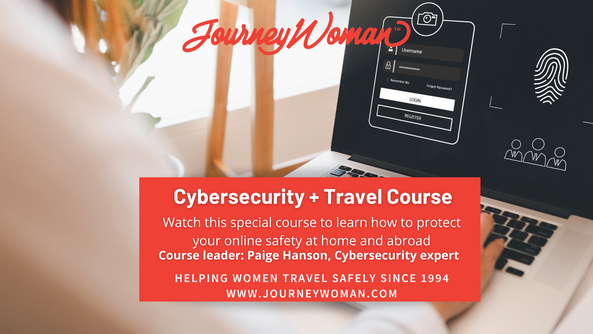 title slide that reads cybersecurity course for women