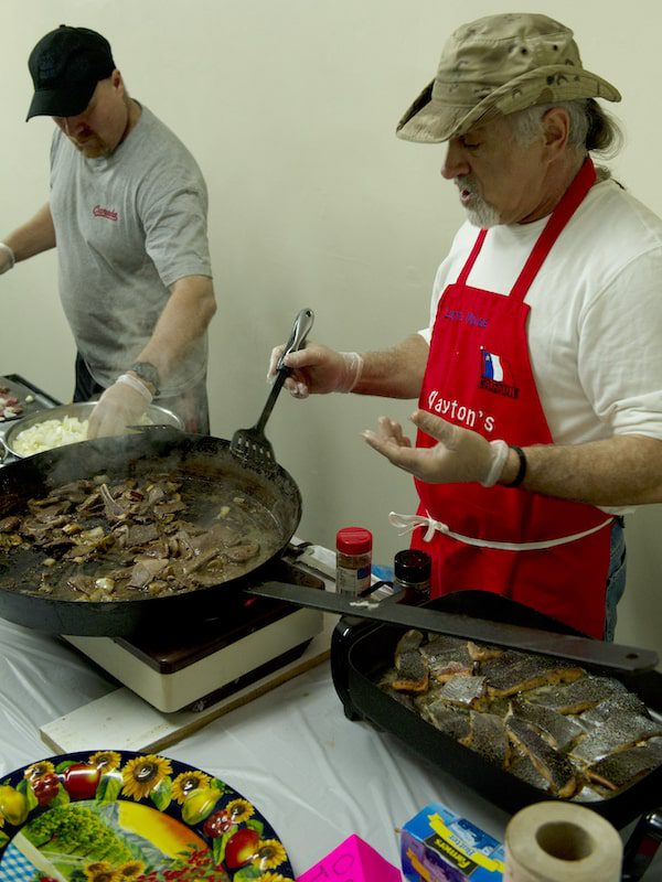 Community suppers involve armies of volunteers who produce the food, serve it, and clean up afterwards!