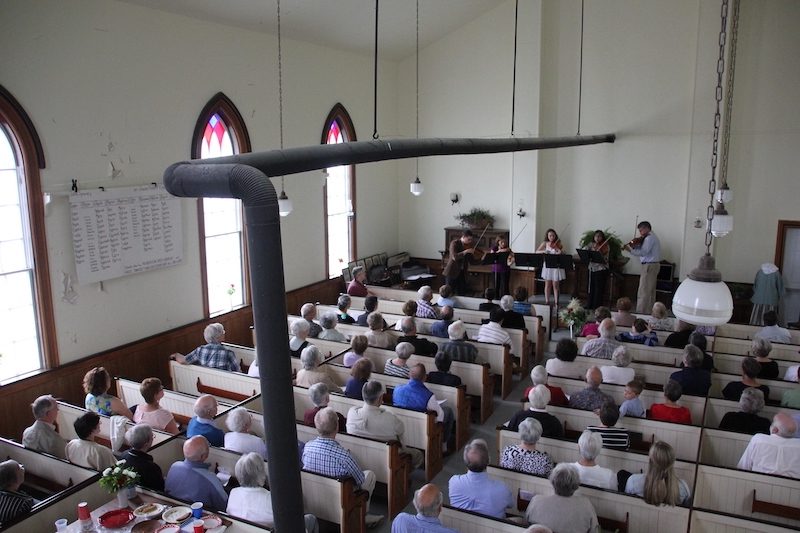 The Argyle Historic Church fills every summer when the Argyle Lodge Chamber Players (all volunteers!) share their love of music.