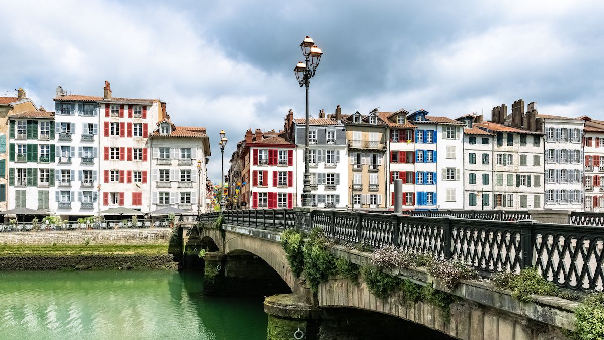 Colorful facades in Bayonne, Basque Region