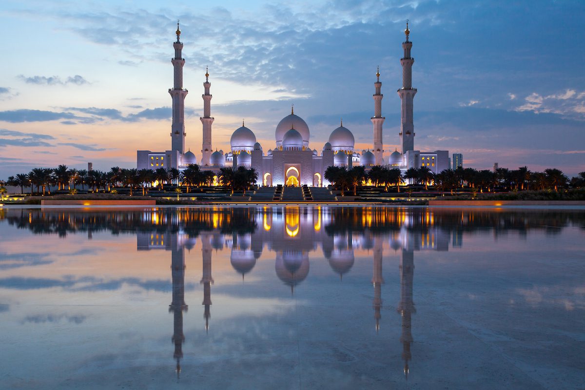 Sheikh Zayed Mosque in Abu Dhabi UAE, one of the less-travelled places for women in 2024 to visit.