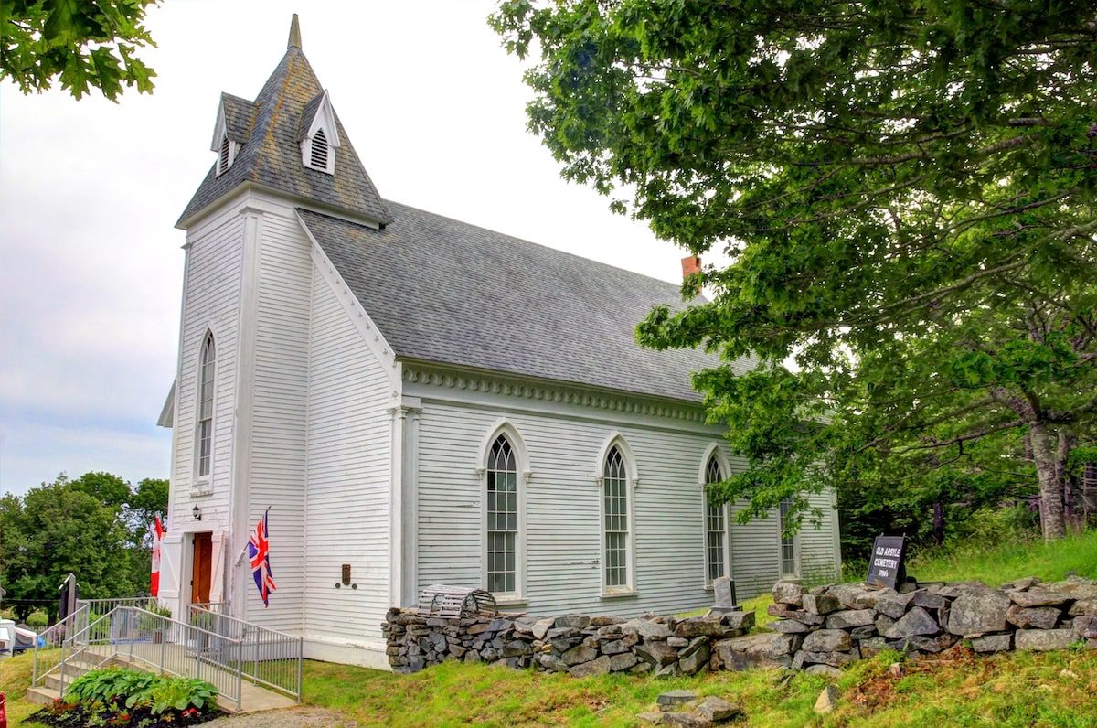 The Historic Argyle Church in Southwest Nova Scotia. Place of music and stories.