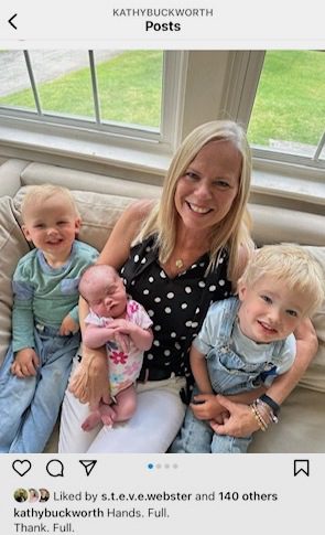 Kathy Buckworth with her grandchildren, following her rules on social media for grandparents