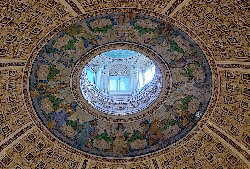 Dome central reading room Library of Congress in Washington D.C.