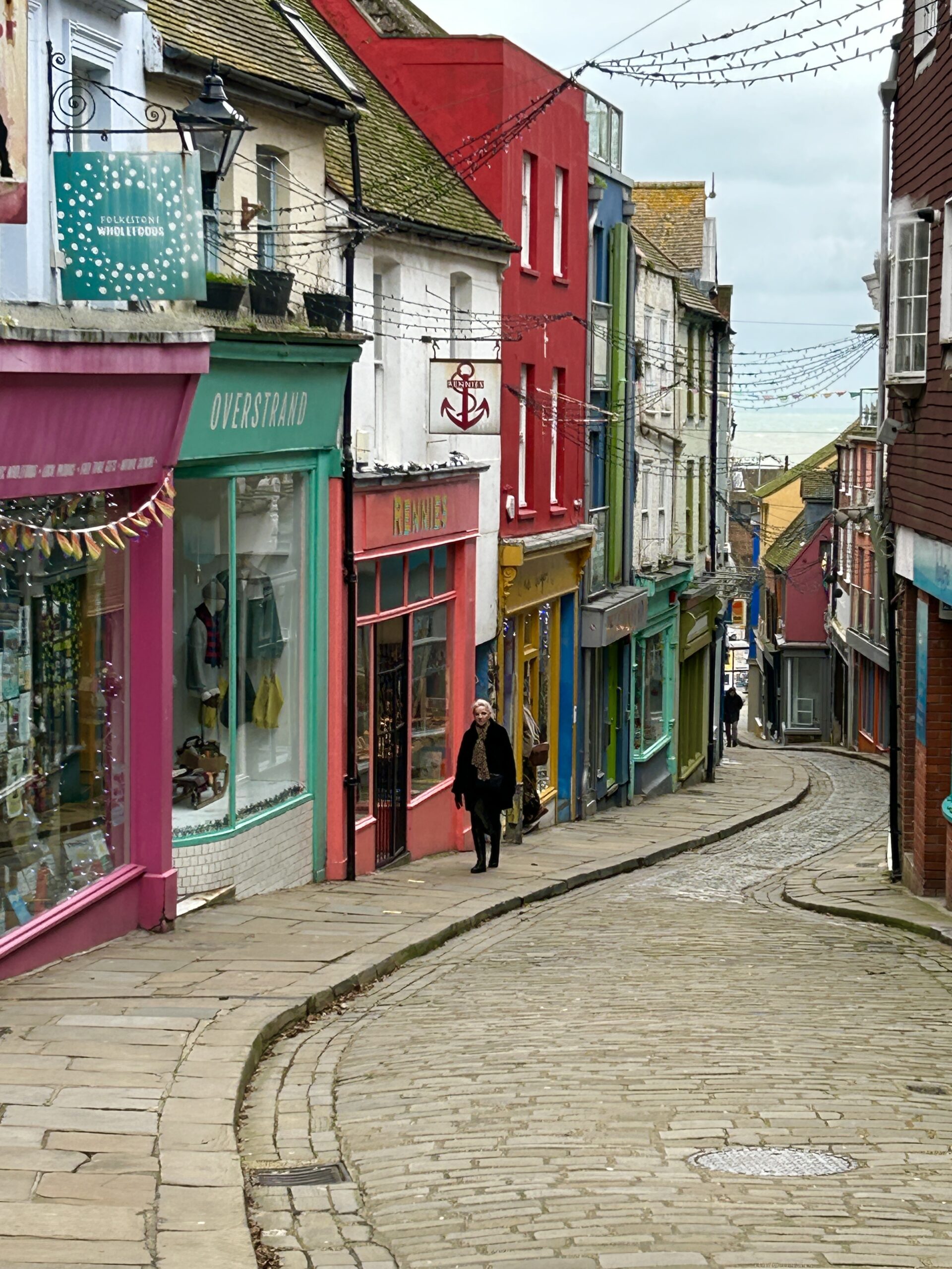 A colourful street in Folkstone near Canterbury UK 