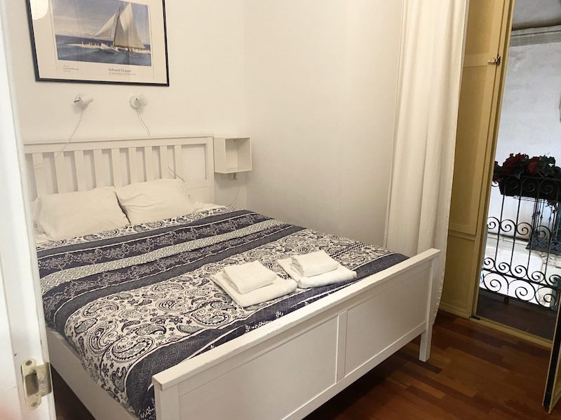 Simple bedroom in a Malaga Airbnb