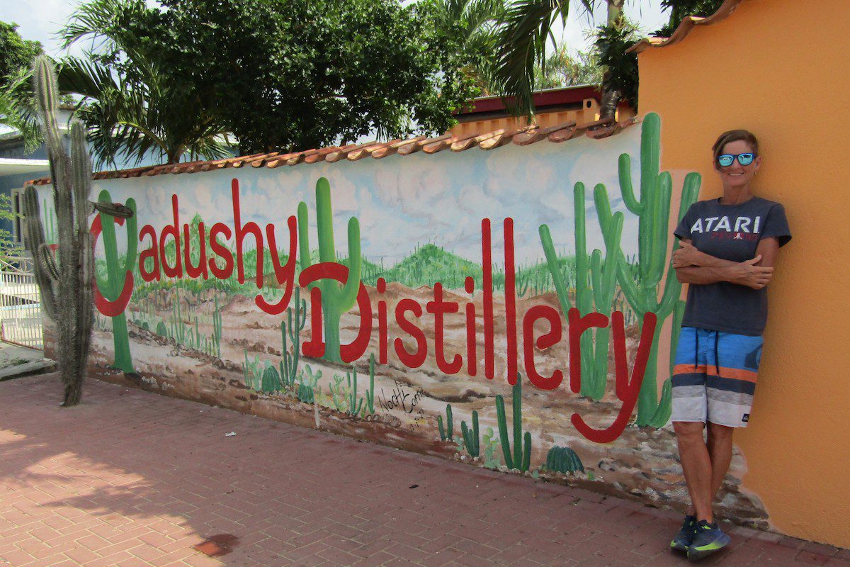 Jules at the Cadushy Distillery in Rincon Bonaire