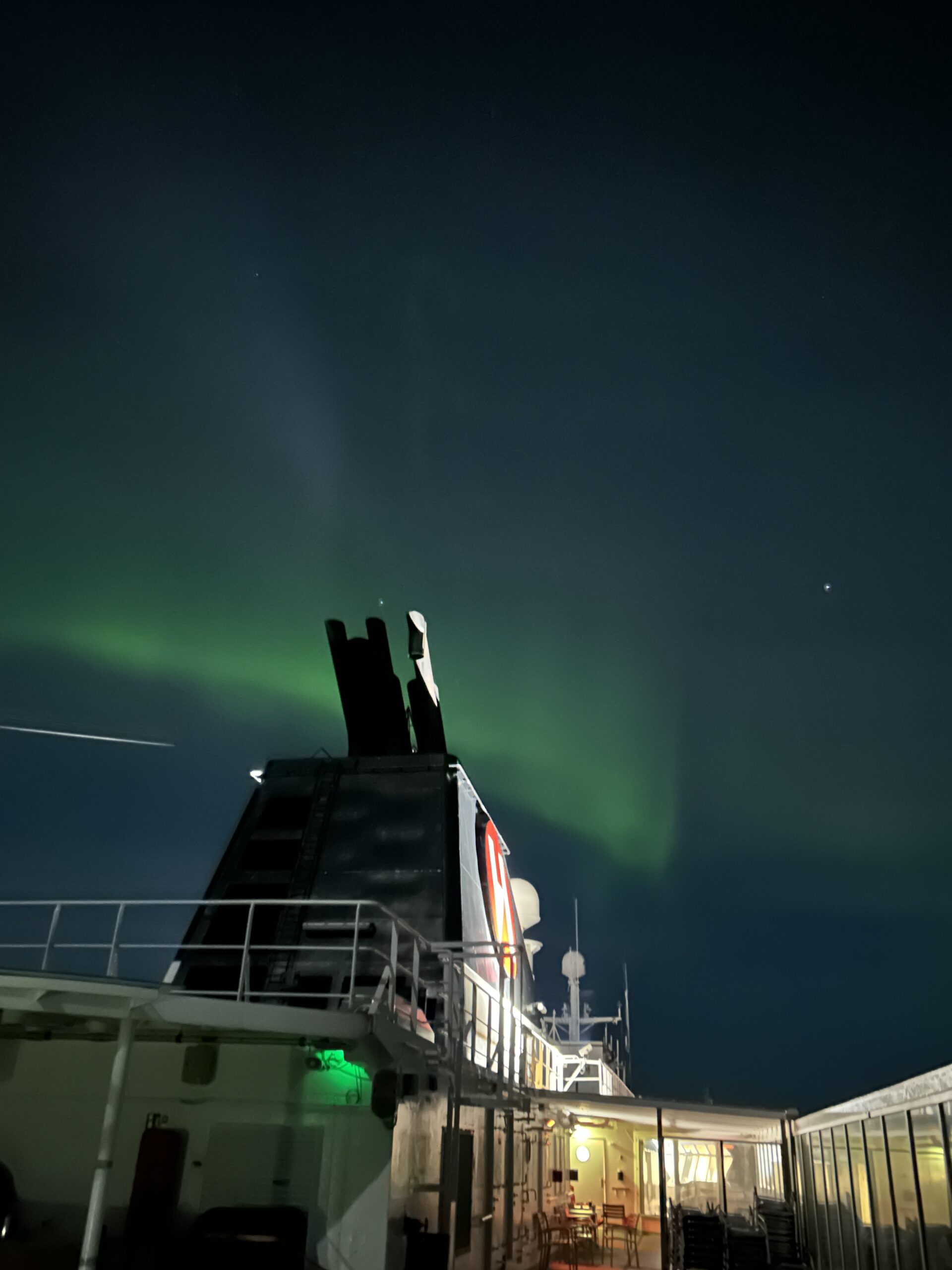 norway northern lights on the ship hurtigruten