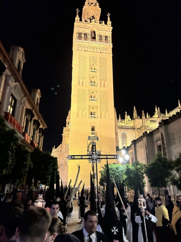 Easter Holy Week in Seville Spain cathedral and procession