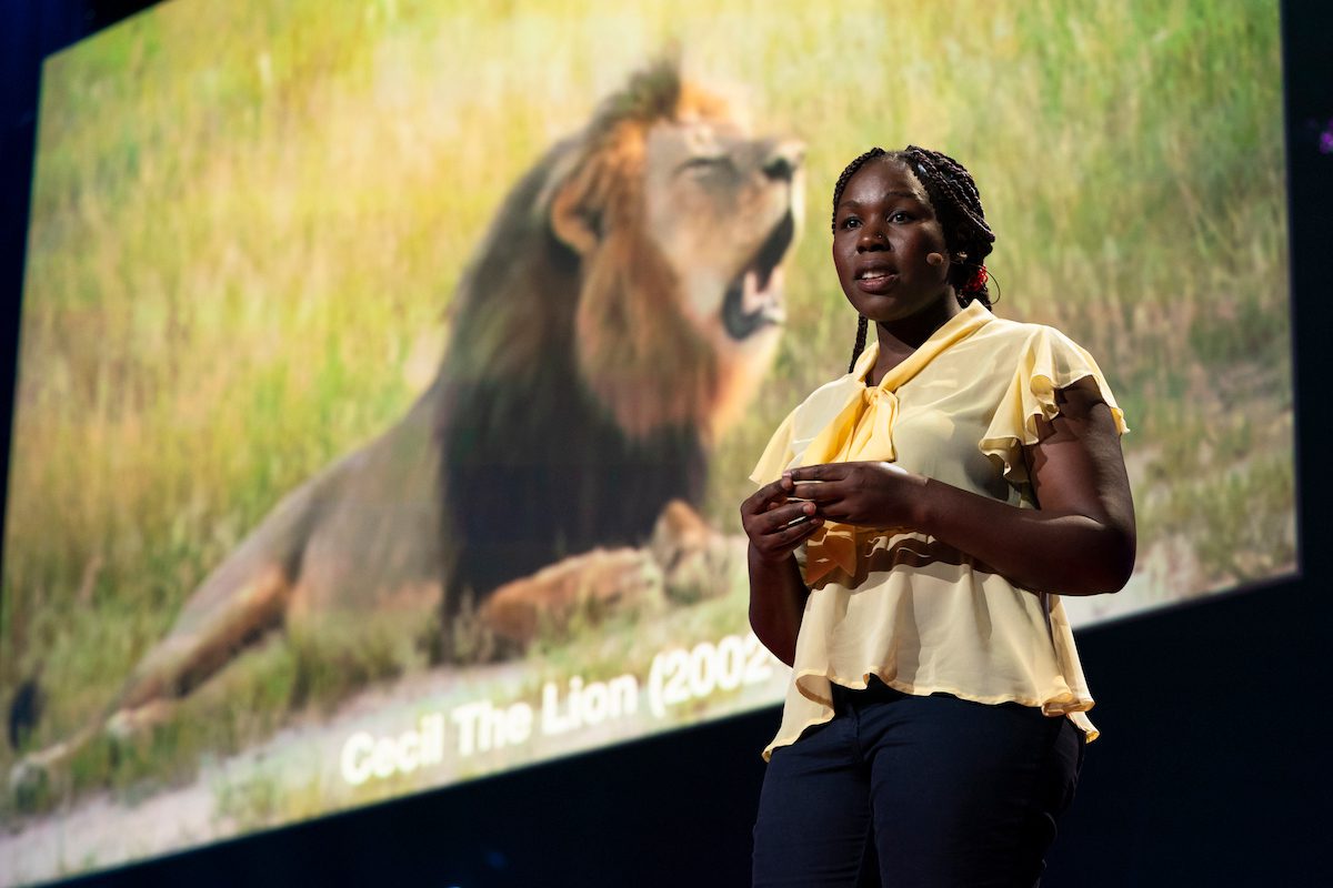 Moreangels Mbizah speaks during Fellows Session at TED2019: Bigger Than Us. April 15 - 19, 2019, Vancouver, BC, Canada. Photo: Ryan Lash / TED