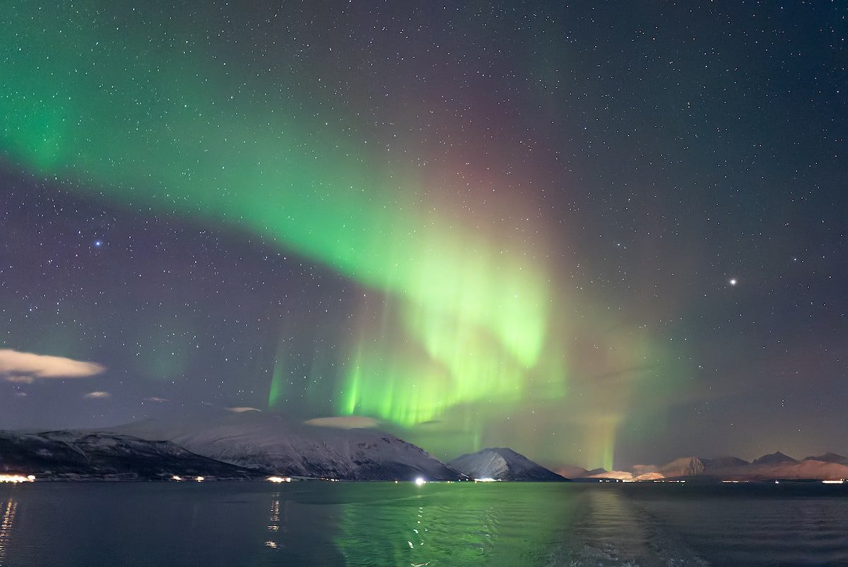 Northern Lights dance over Raftsund Norway