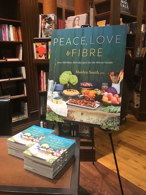 Mairlyn Smith's book "Peace Love and Fibre" at a Toronto, Ontario bookstore.