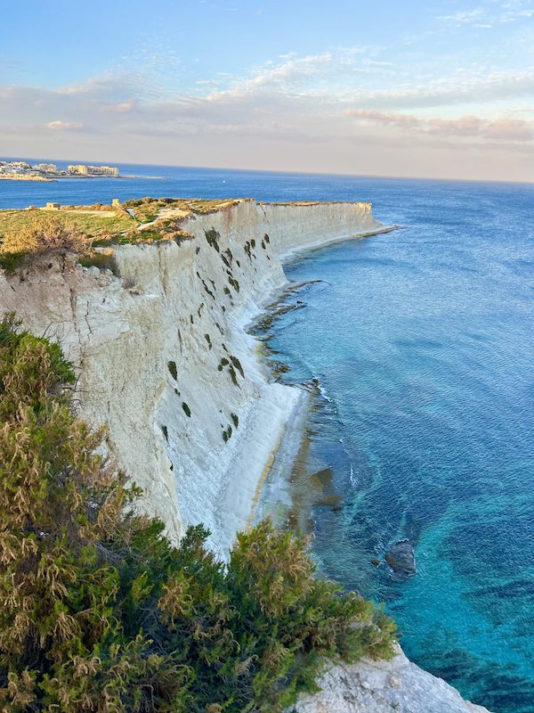 The cliffs in Marsaskala Malta