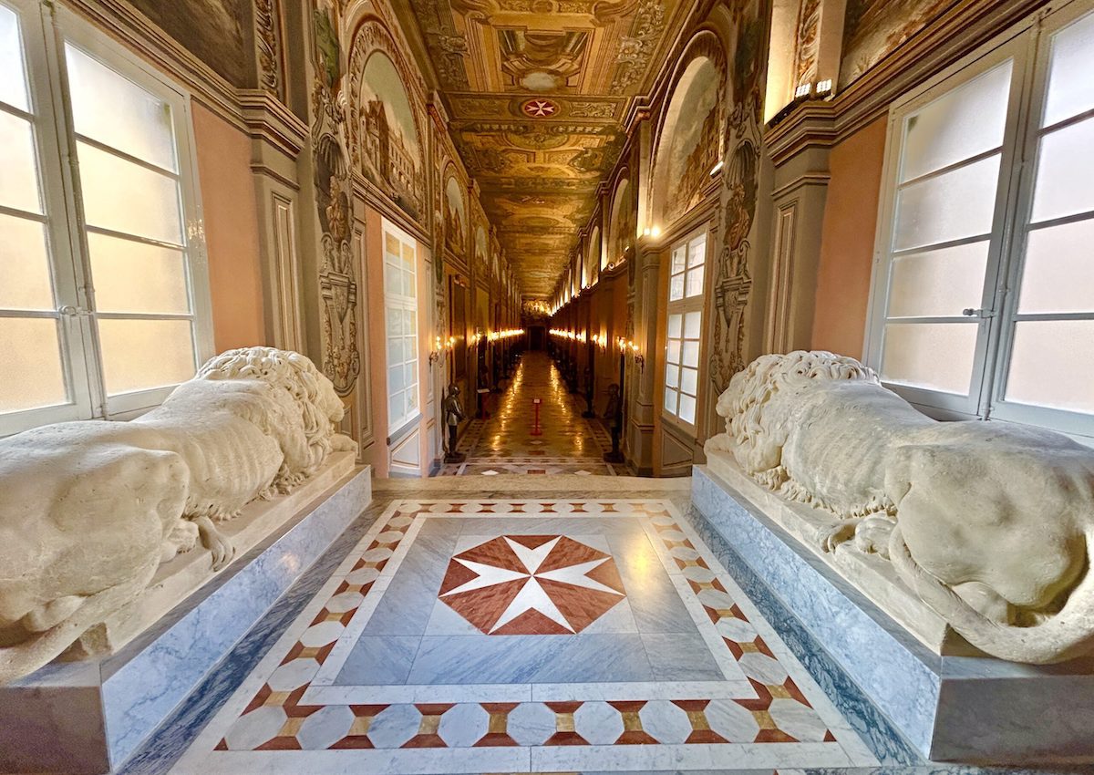 The colourful floor at Grand Master's Palace in Malta